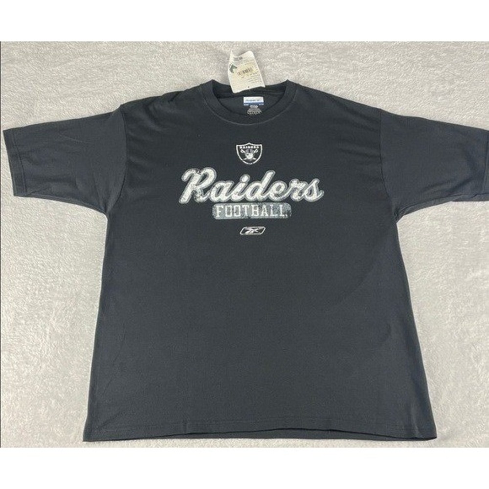 Reebok T-Shirt Mens‎ L Black NEW Oakland Raiders Football NFL Graphic Tee